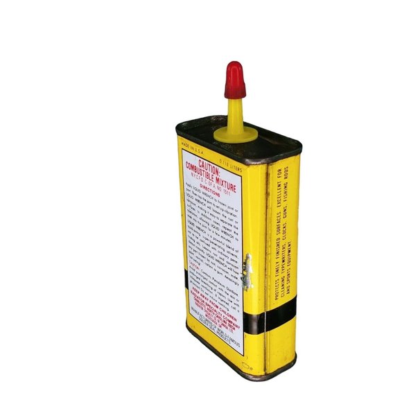 Liquid Wrench Lubricant Oil Tin Can 1970s 4 Oz Collectible with Orig. Red Cap - Picture 2 of 10